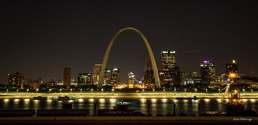 St Louis Arch 7 Night Cityscape St Louis Missouri Art Photograph by Reid Callaway