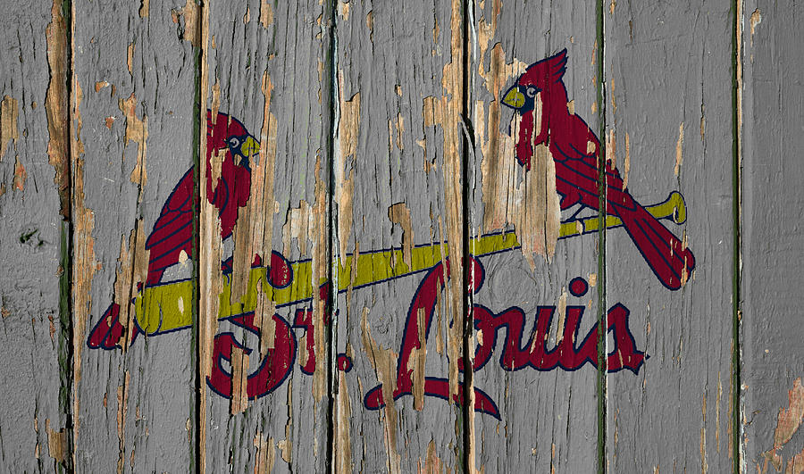 St. Louis Cardinals Vintage Logo on Old Wall by Design Turnpike