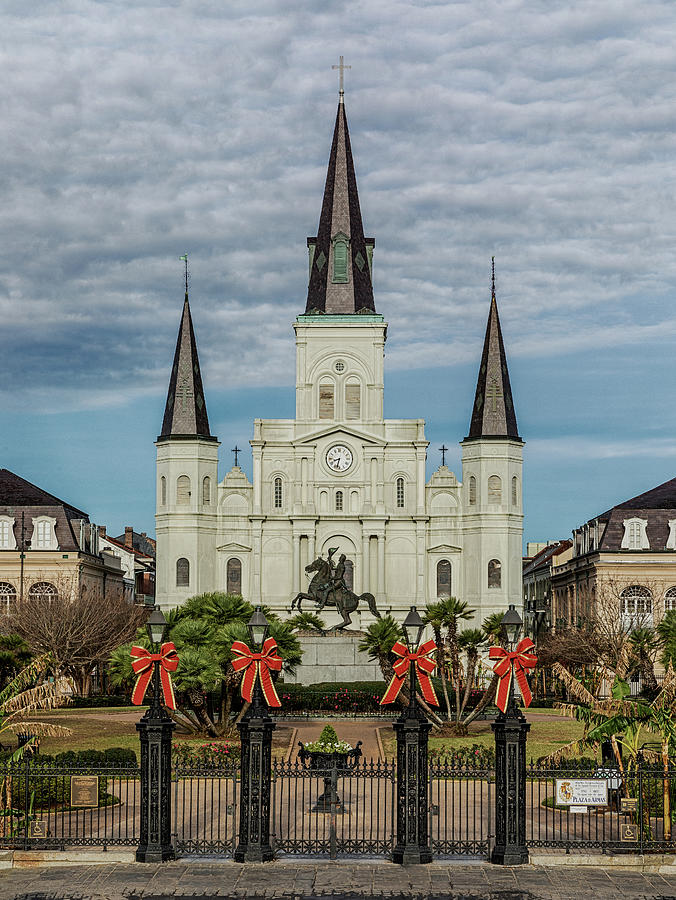 Andrew Jackson Photograph - St Louis Cathedral and Jackson Square - New Orleans by Stephen Stookey