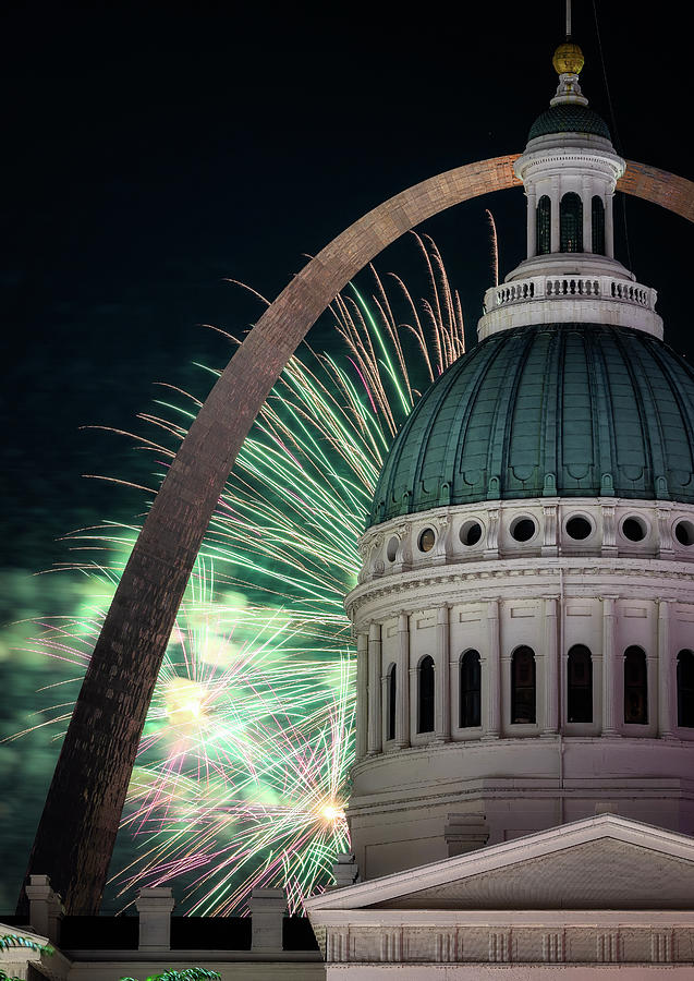 St Louis Fireworks Celebration Photograph by Stephen Stookey Fine Art