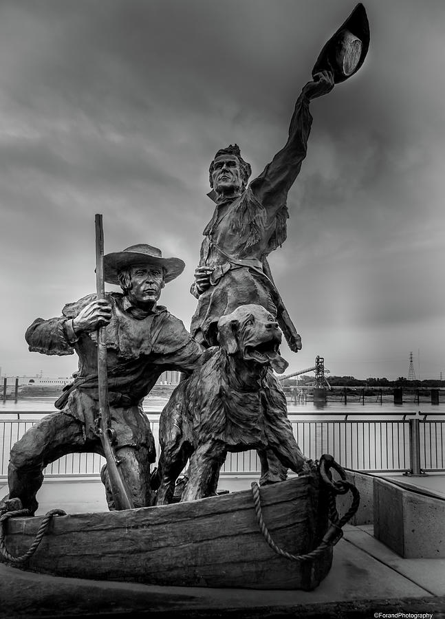 Architecture Photograph - St. Louis Missouri Lewis Clark and Seaman the Dog by Debra Forand