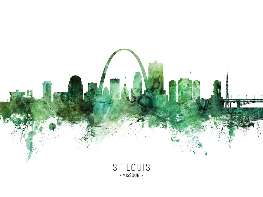 St Louis Missouri Skyline #62 Digital Art by Michael Tompsett