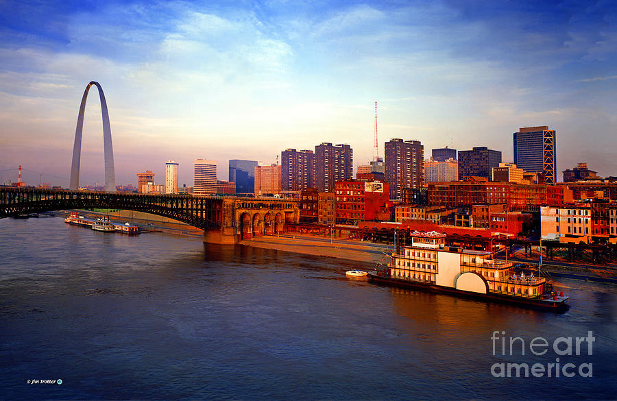 St Louis Riverfront Early Morning Photograph by Jim Trotter