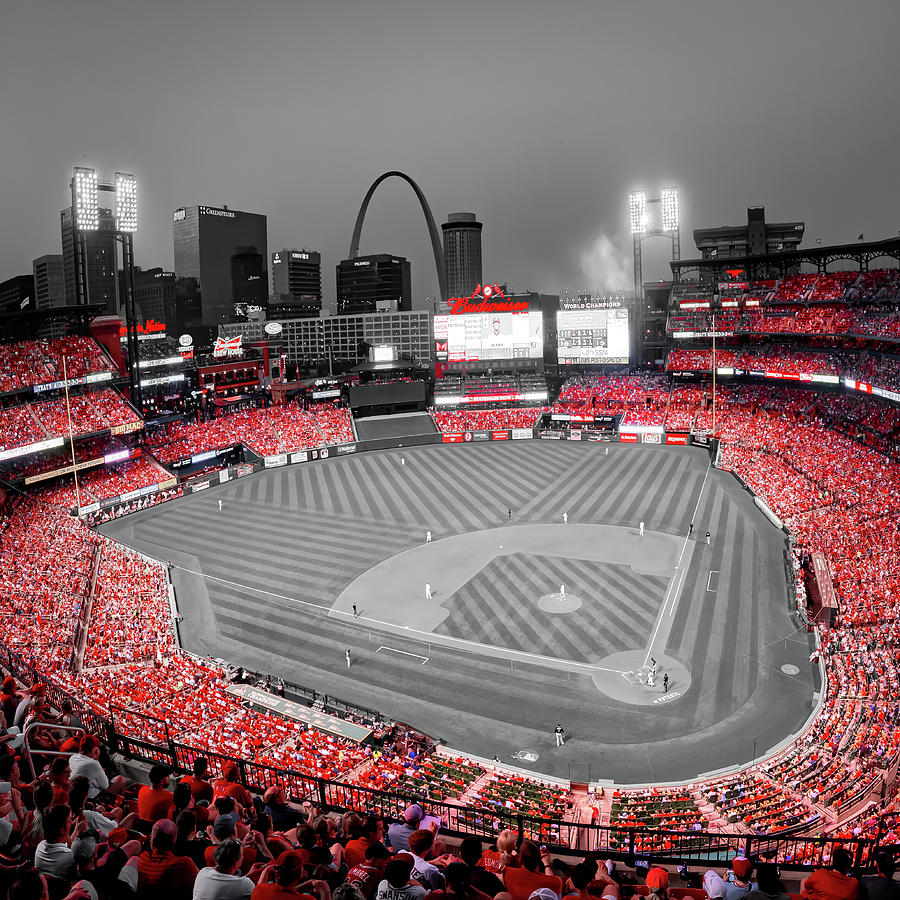 A Symphony Of Red At The Saint Louis Baseball Stadium - Selective Color Edition 1x1 Photograph