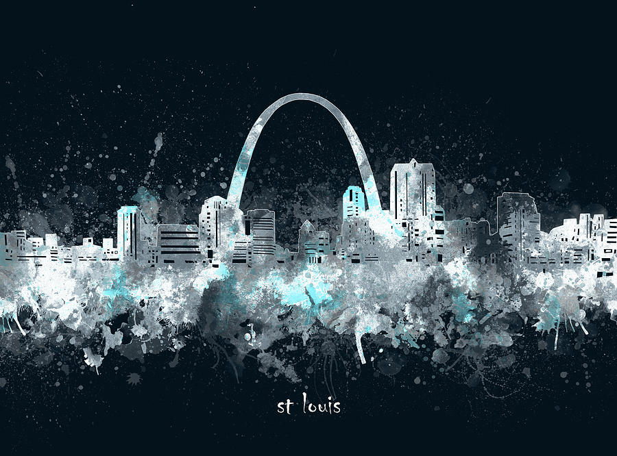 St Louis Skyline Artistic V4 Digital Art by Bekim M
