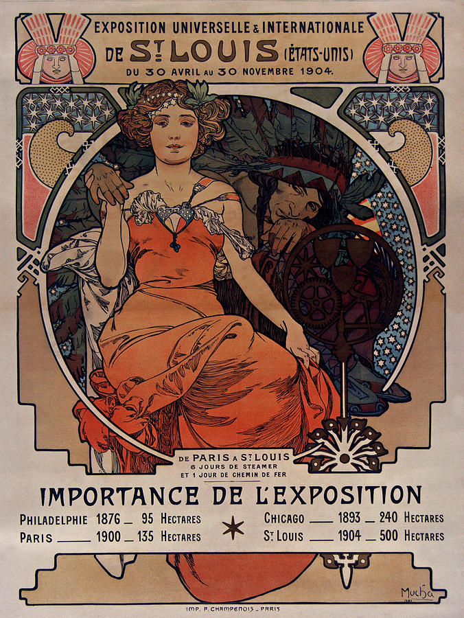 ST. LOUIS World's Fair Alphonse Mucha 1904 Drawing by Mark White - Fine ...