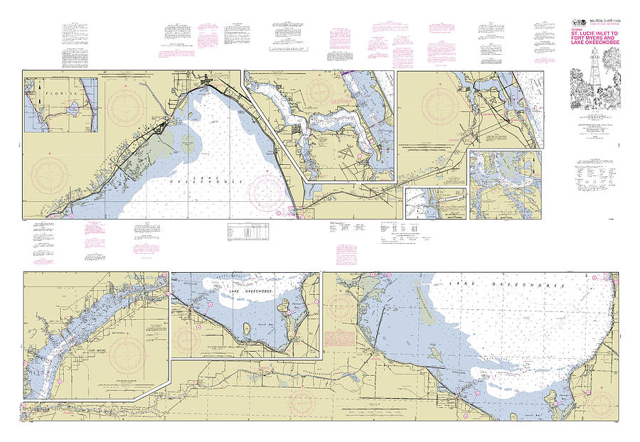 ST. Lucie Inlet to Fort Myers and Lake Okeechobee Florida NOAA Chart
