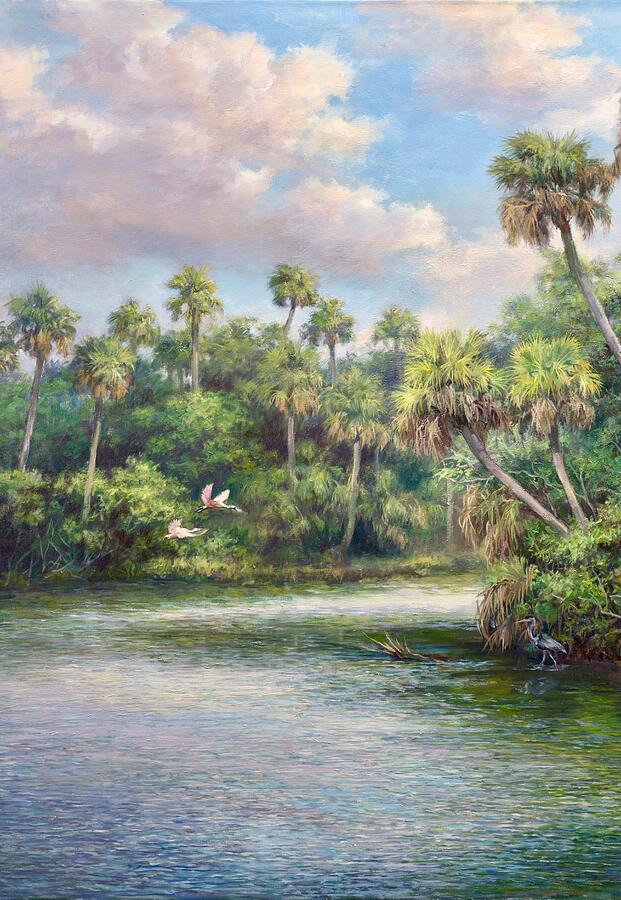 Nature Painting - St Lucie Vertical Crop by Laurie Snow Hein