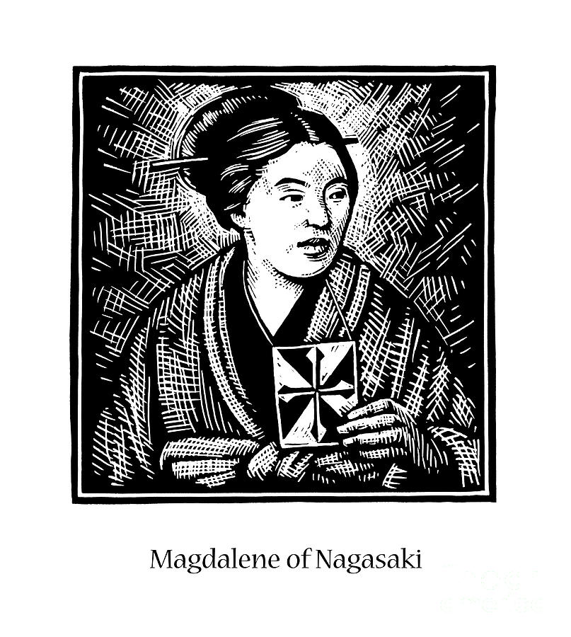 St. Magdalene of Nagasaki - JLNAG Painting by Julie Lonneman