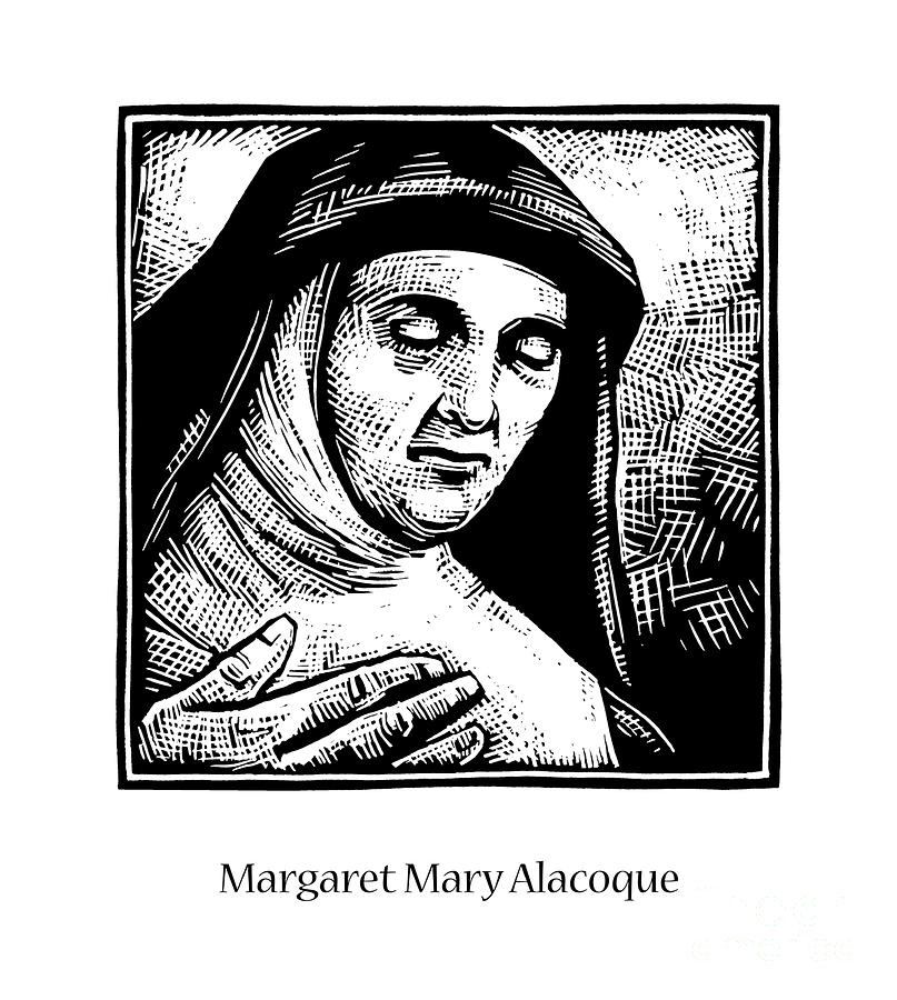 St. Margaret Mary Alacoque - JLCOQ Painting by Julie Lonneman