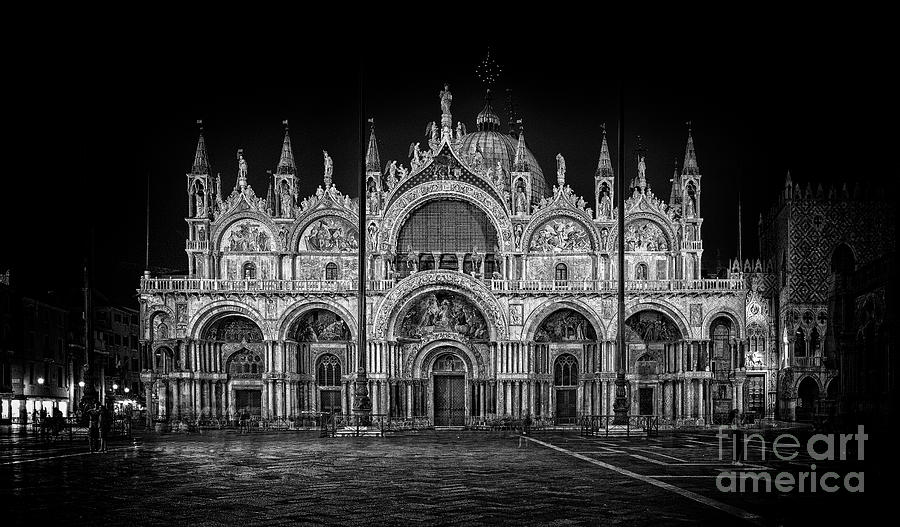St Marks Basilica bnw  Photograph by The P