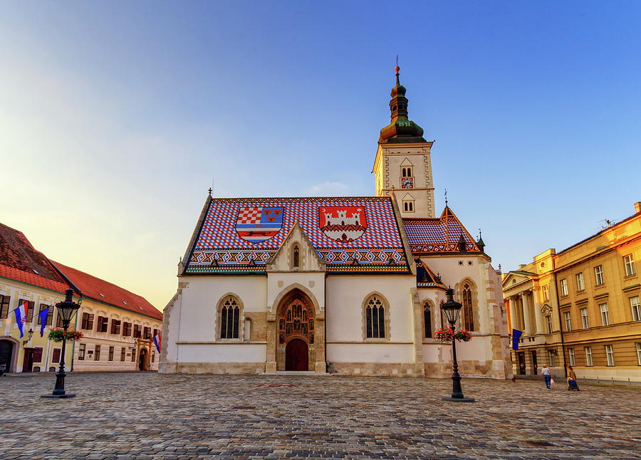 St. Marks Church and square in Zagreb, Croatia Photograph by Elenarts - Elena Duvernay photo