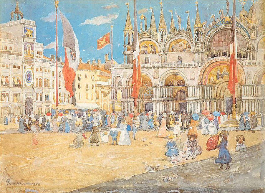 St. Marks In Venice By Maurice Prendergast Painting