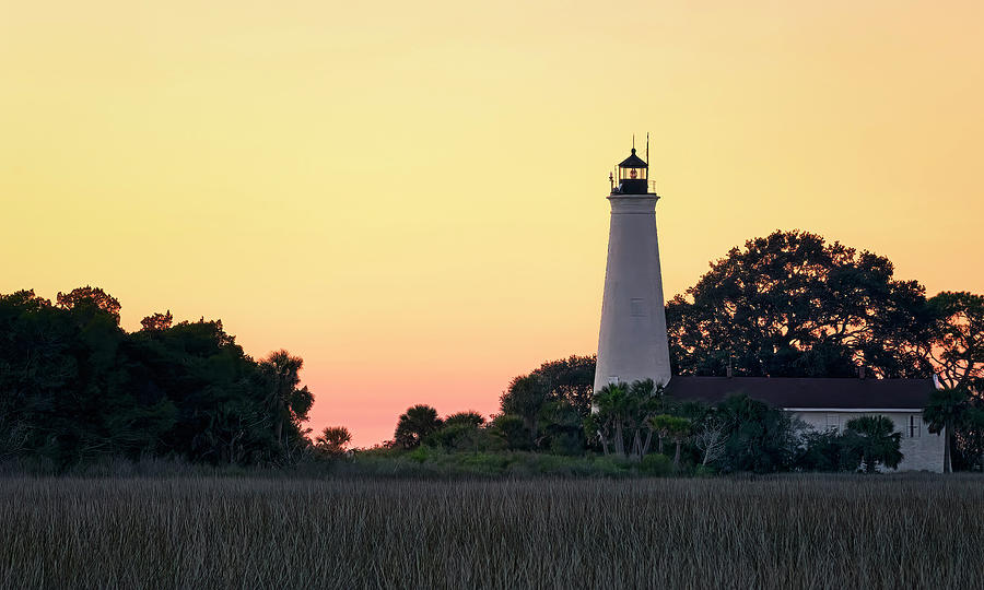 St. Marks Lighthouse at Dusk Photograph by Bill Chambers