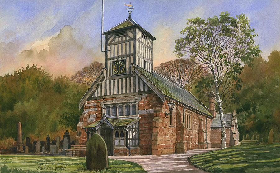 Watercolor Painting - St. Mary and all Saints by Anthony Forster Watercolor Painting - St. Mary and all Saints by Anthony Forster