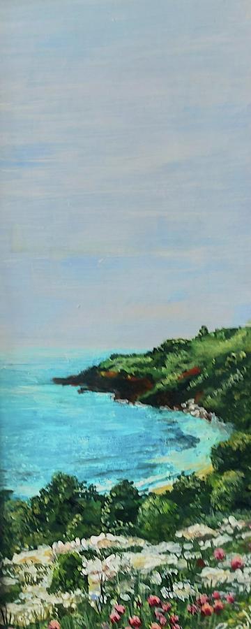 St Marys Bay Brixham Devon From The South West Coast Path Painting