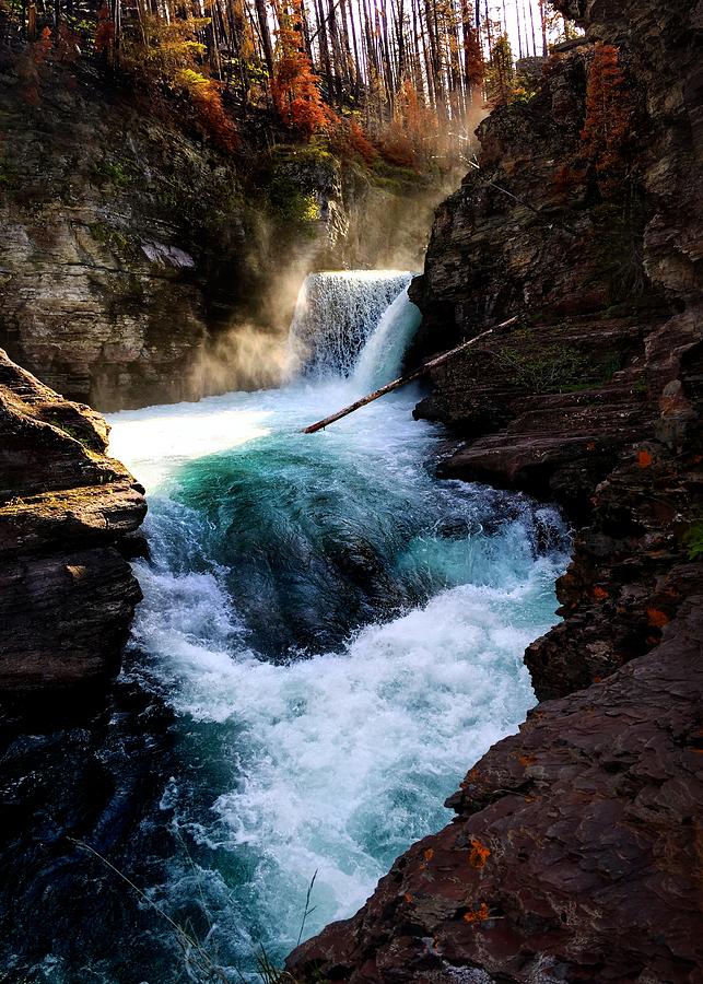 St. Mary's Falls - Glacier National Park Photograph by Mertessa Espejo ...