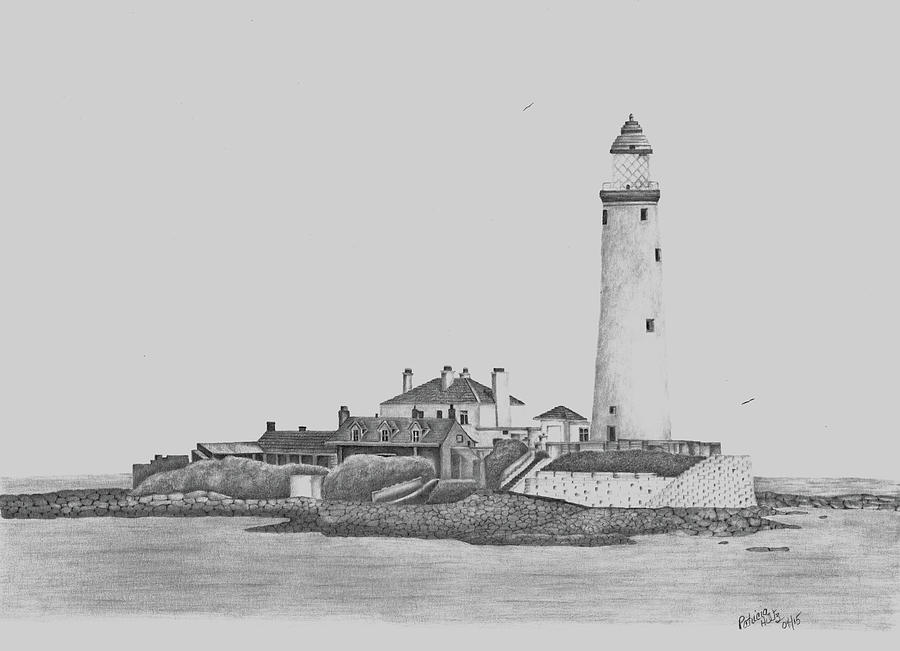 St. Marys Lighthouse Drawing by Patricia Hiltz