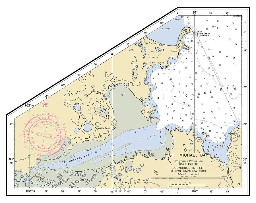 St. Michael Bay Alaska Chart 16240_2, Noaa Chart 16240 Digital Art by ...