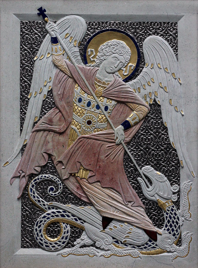 Dragon Relief - St Michael Killing the Dragon by Jonathan Pageau
