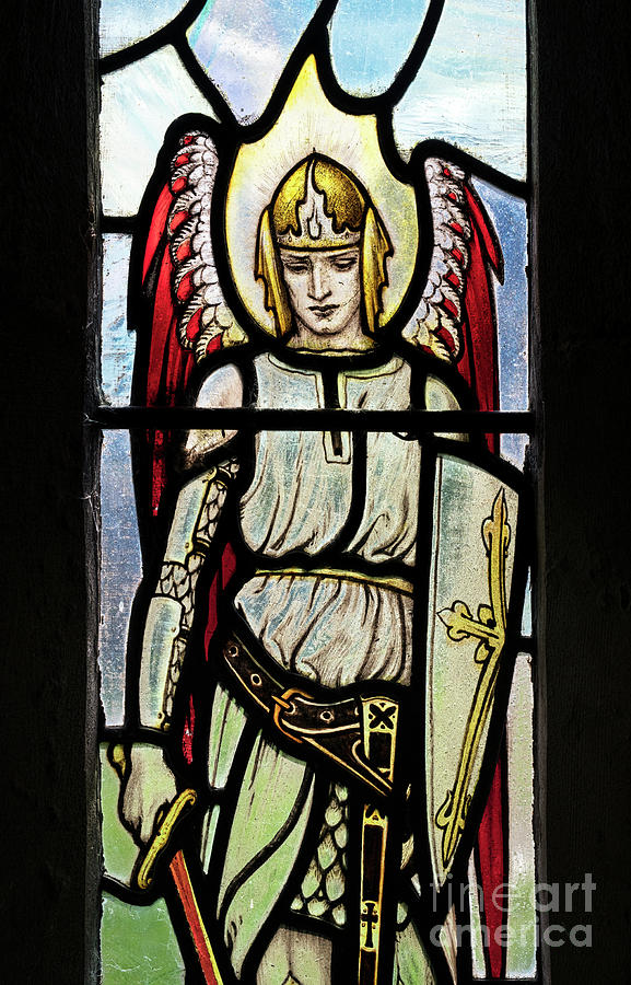 St Michael Stained Glass Window Photograph by Tim Gainey