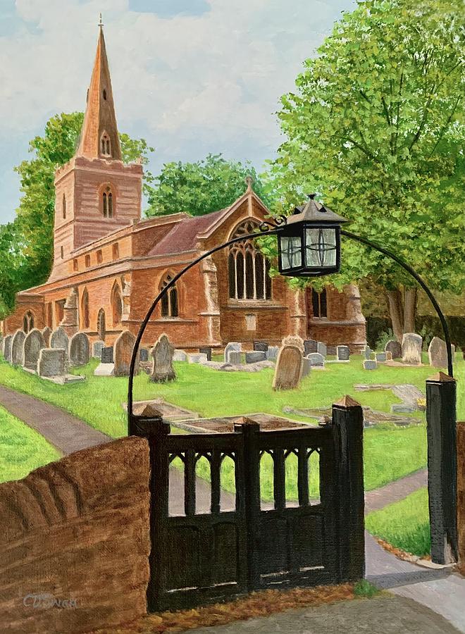 St Michaels Church, Bugbrooke Painting by Caroline Swan