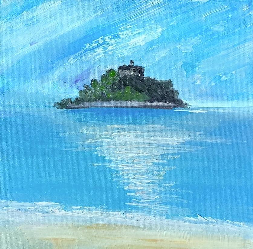 St Michaels Mount, Cornwall, UK Painting by Barbara Magor