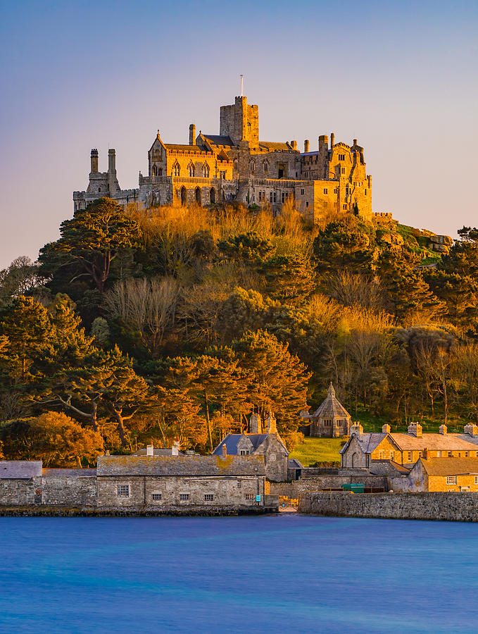 St Michaels Mount In Cornwall, England, Seen At Sunset. Photograph