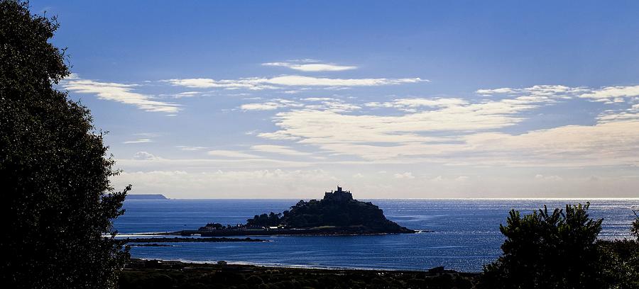 St. Michaels Mount silhouetted in evening light Photograph by Tony Mills