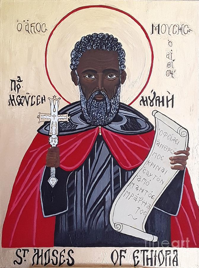 St. Moses of Ethiopia  Painting by Sherrie Winstead