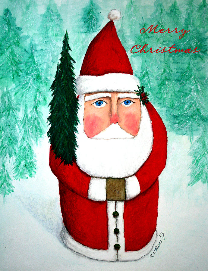 St Nicholas Merry Christmas Painting by Marna Edwards Flavell