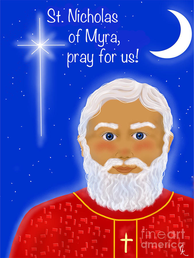 Santa Claus Digital Art - St. Nicholas of Myra by Virginia Artho