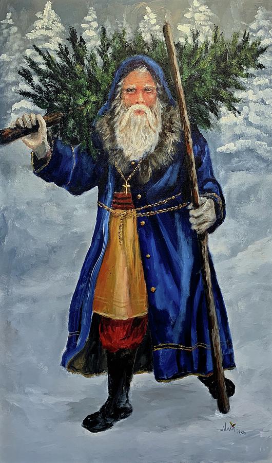 Worlds of Santa 1 Painting by Alan Lakin