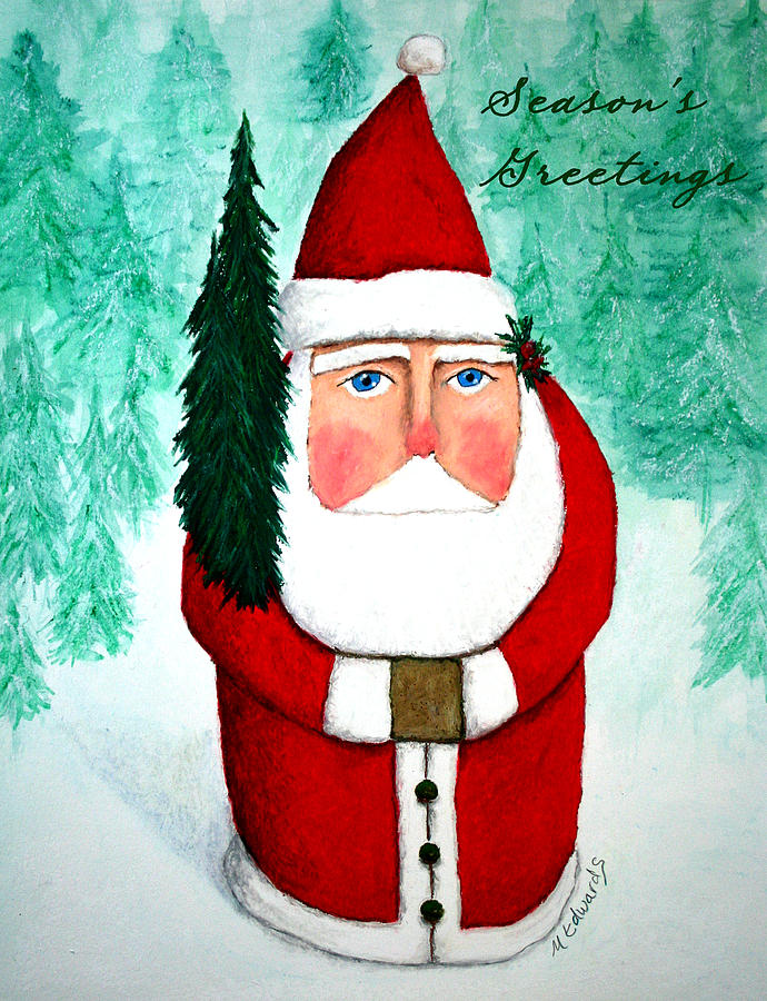 St Nicks Seasons Greetings Painting by Marna Edwards Flavell