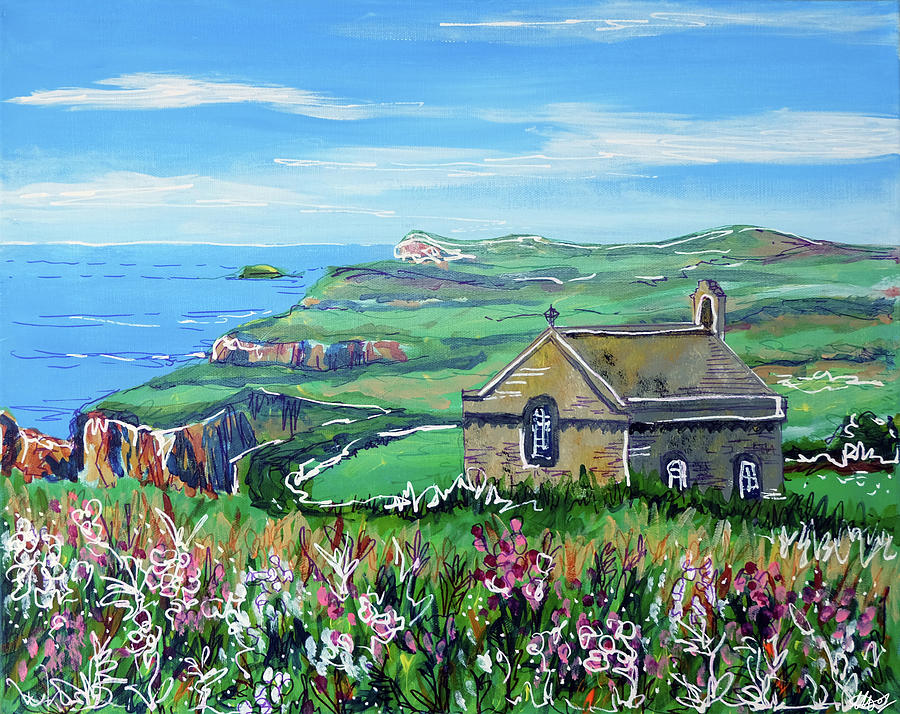 St Nons Chapel  Painting by Laura Hol Art