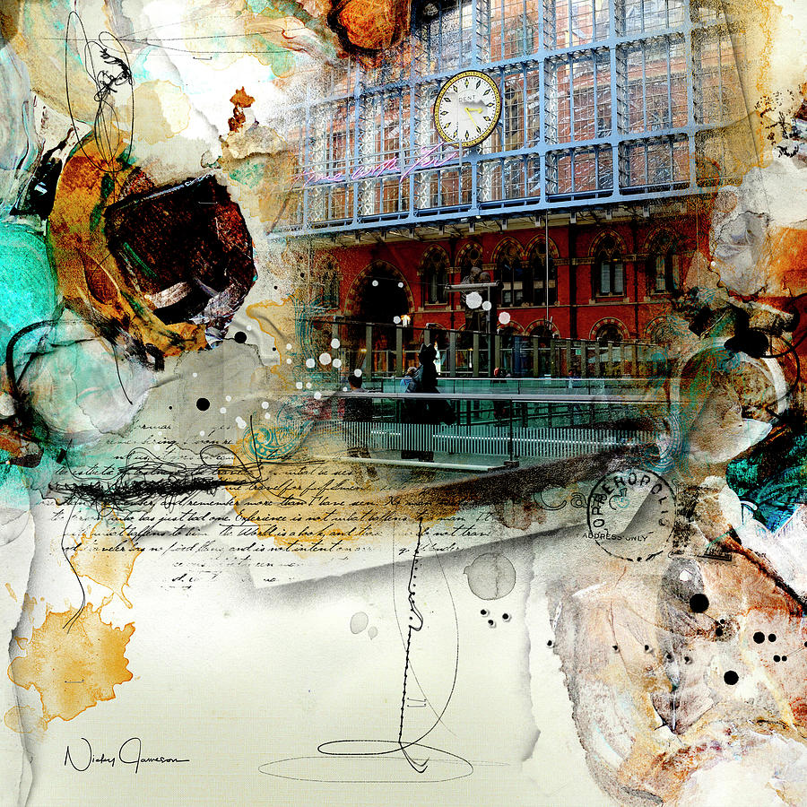 St Pancras - Dent Clock Mixed Media by Nicky Jameson