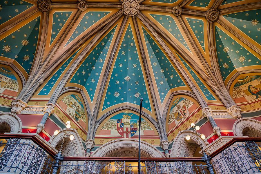St. Pancras Renaissance Hotel ceiling Photograph by Raymond Hill
