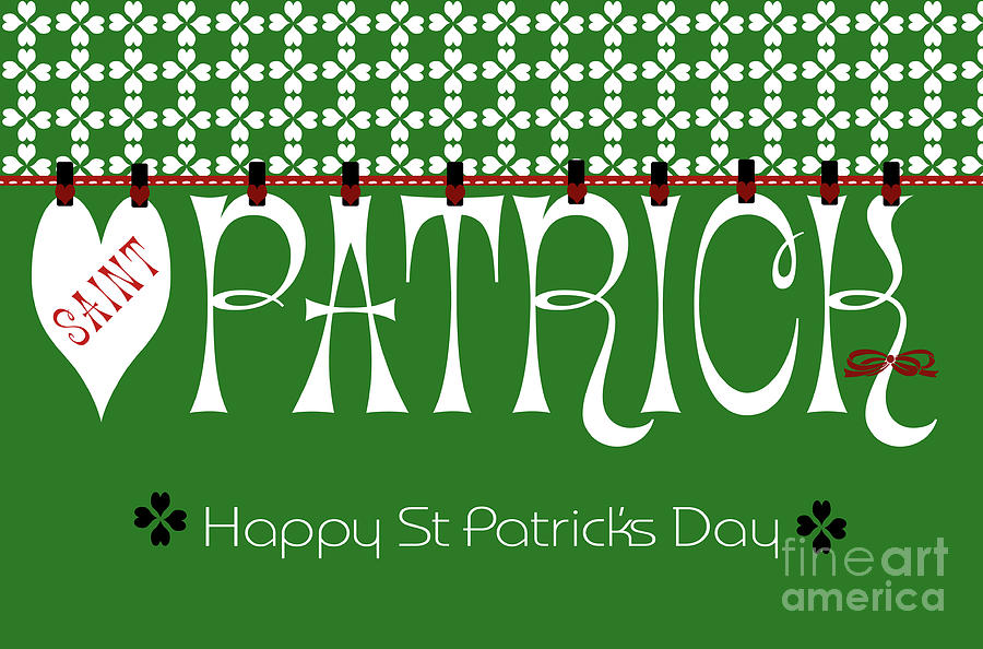 St Patricks Bunting Wallpaper  Photograph by Milleflore Images