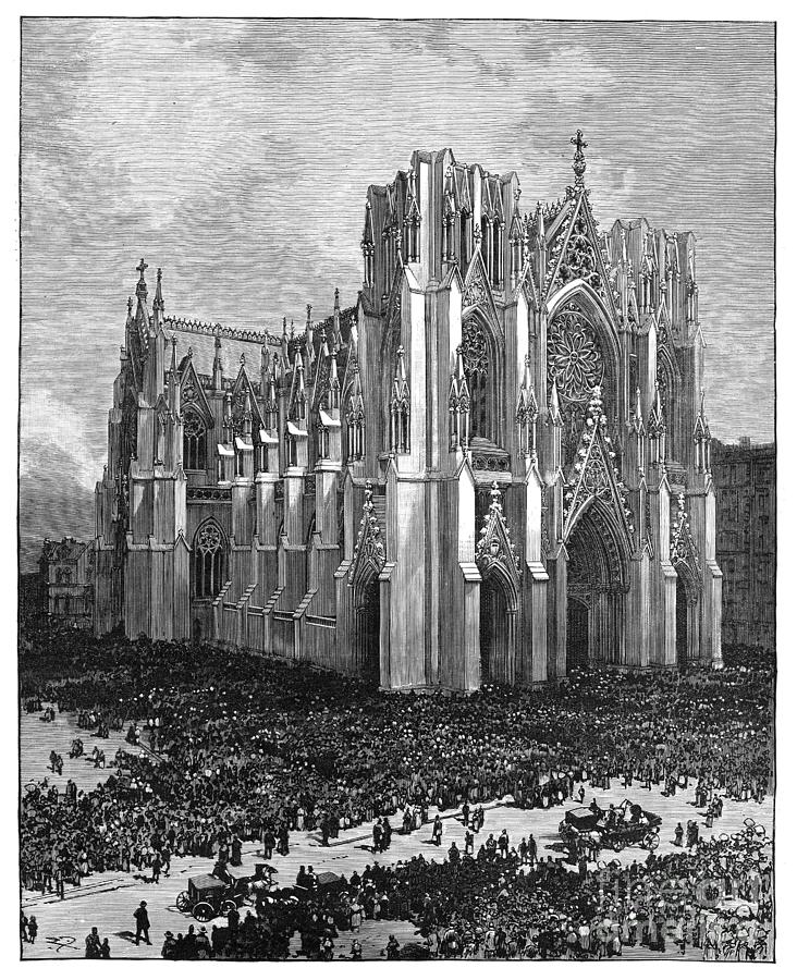 St Patricks Cathedral, 1885 Drawing by Charles Graham St Patricks Cathedral, 1885 Drawing by Charles Graham