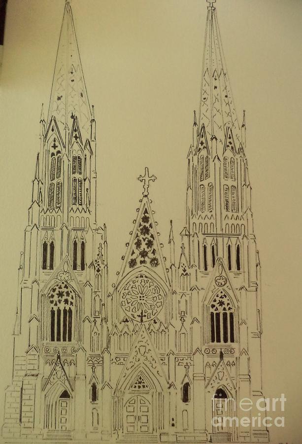 St Patricks Cathedral Drawing by Donald Northup