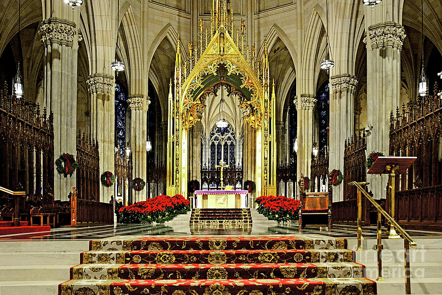 St Patricks Cathedral Nyc Altar Scene Photograph