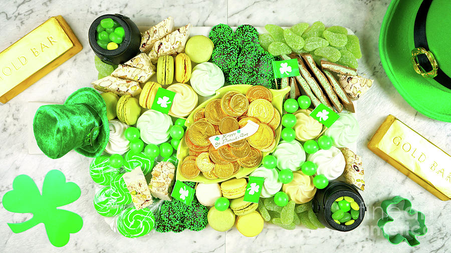 St Patricks Day charcuterie dessert grazing platter. Photograph by Milleflore Images