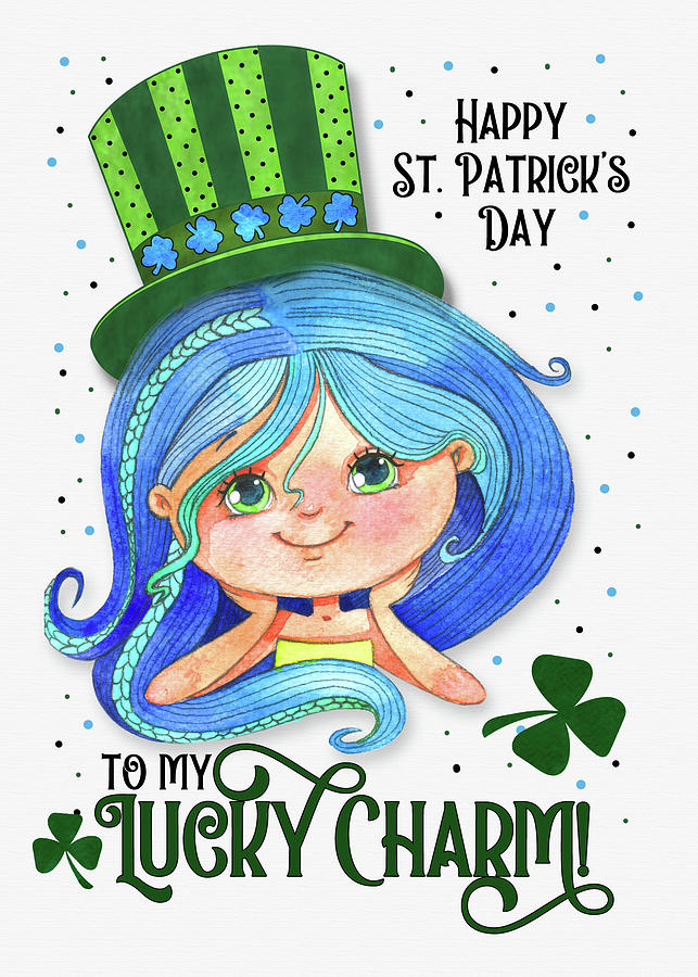 St. Patricks Day Cute Irish Lass Digital Art by Doreen Erhardt