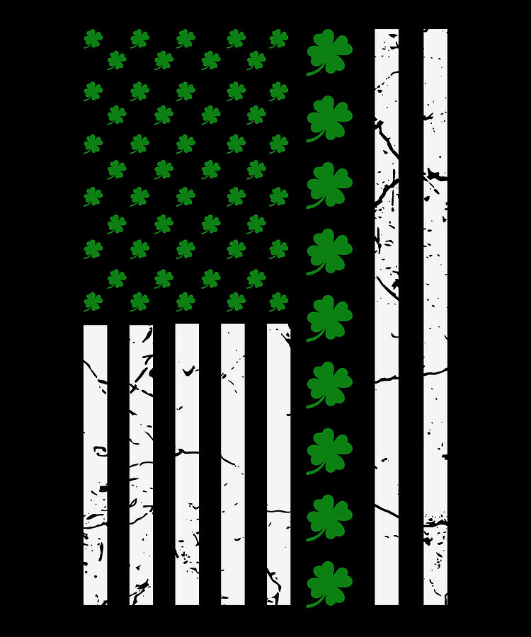 St Patricks Day Irish American Flag clover stripes by Norman W