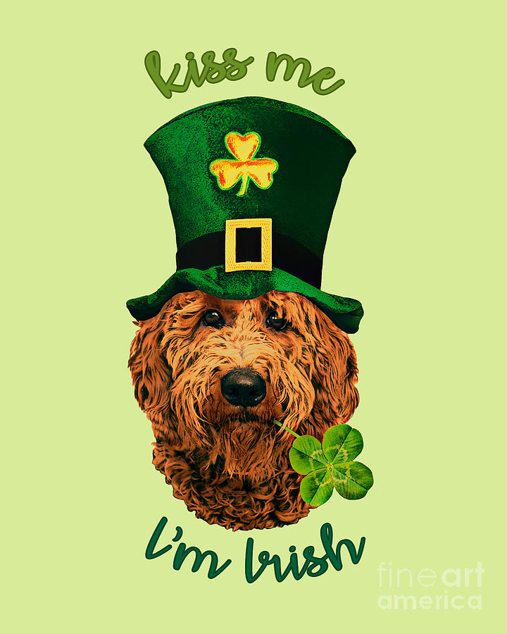 Dog Digital Art - St Patricks Day Irish Doodle by Madame Memento