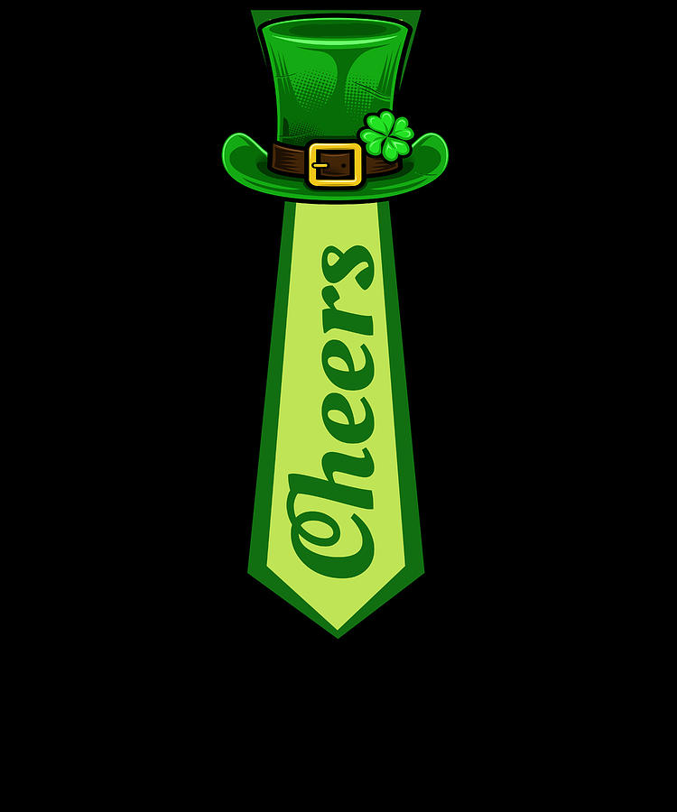 St Patricks Day Leprechaun Hat On Tie CHEERS By Kanig