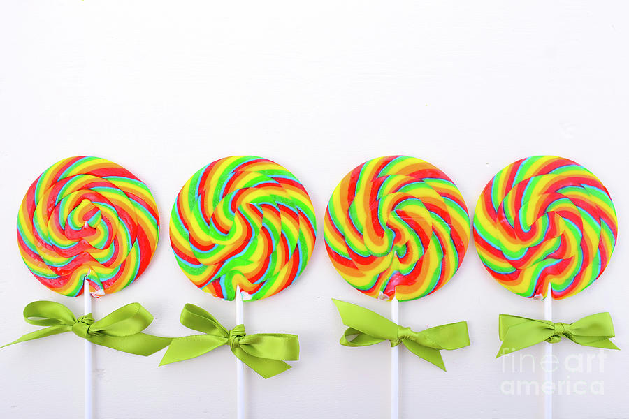 St Patricks Day Rainbow Lollipops Photograph by Milleflore Images