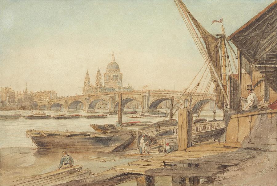 St Paul s Cathedral and Blackfriar s Bridge Painting by MotionAge ...