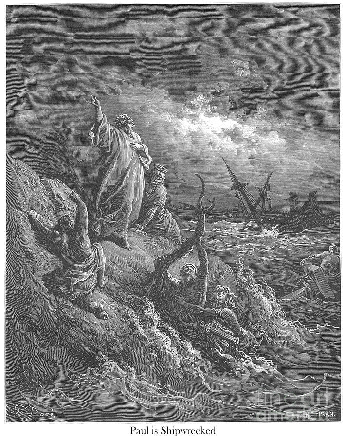St. Paul Shipwrecked by Gustave Dore w1 Photograph by Historic ...