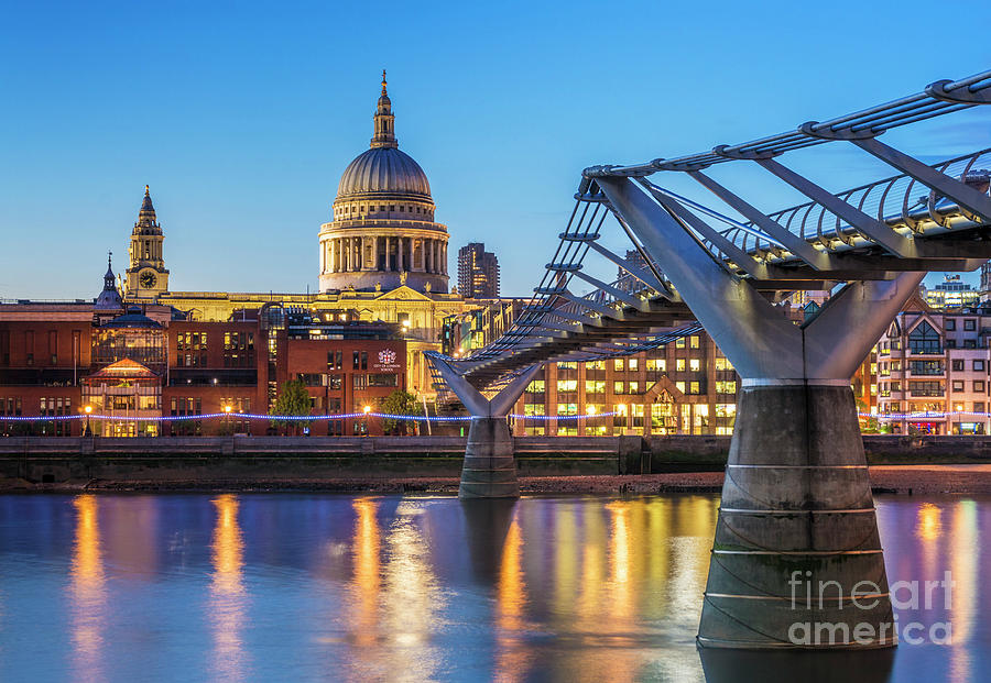 St Pauls Cathedral and Millennium bridge, London Photograph by Neale And Judith Clark